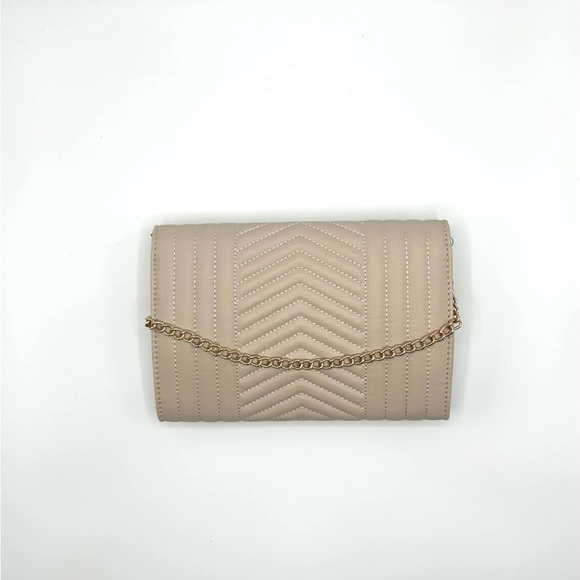 Beige Quilted Chain Shoulder Bag - Picture 2 of 2